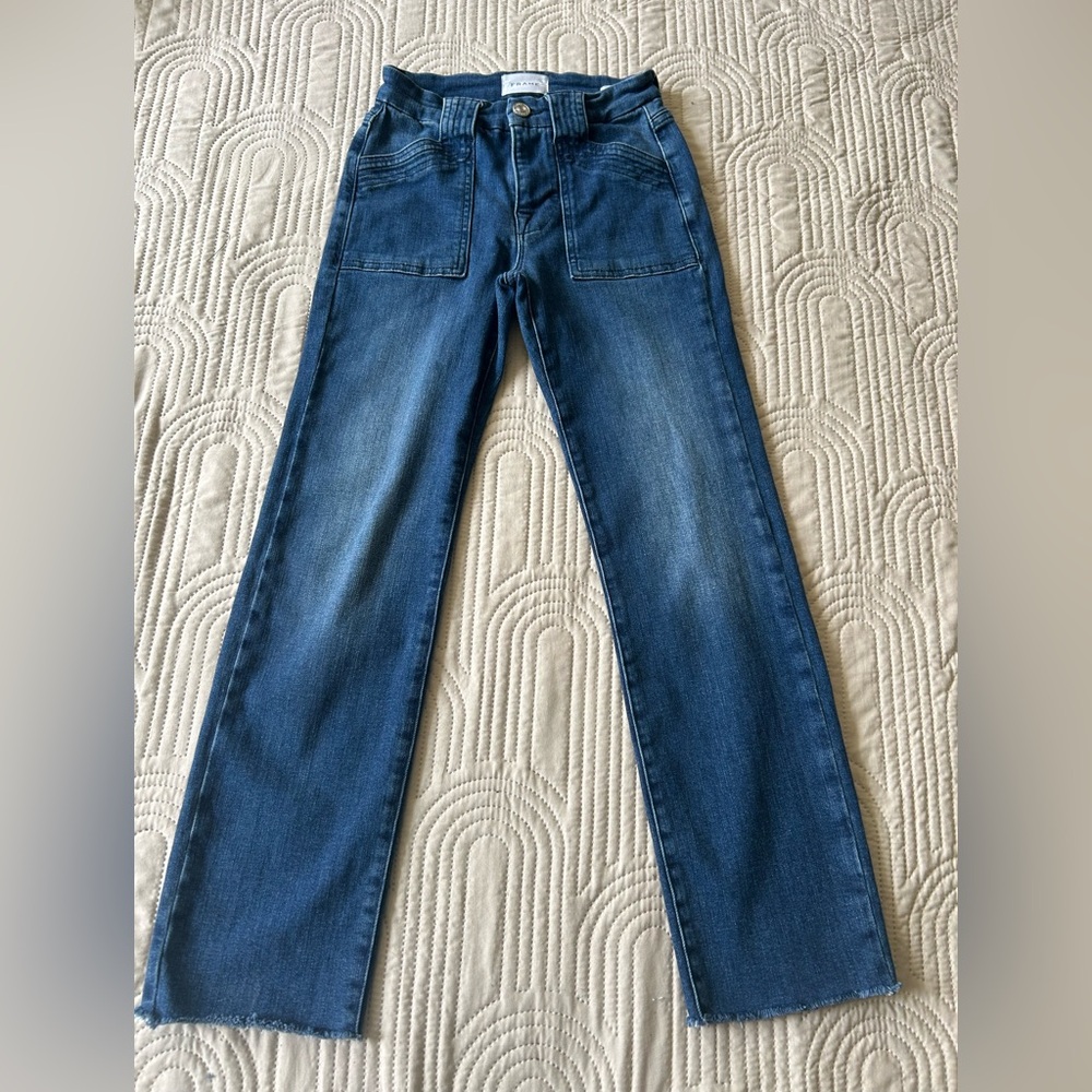Frame Denim Le High Straight Trapunto Aurora Jean Size 24. Nice shape!